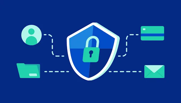 Security shield and padlock illustration