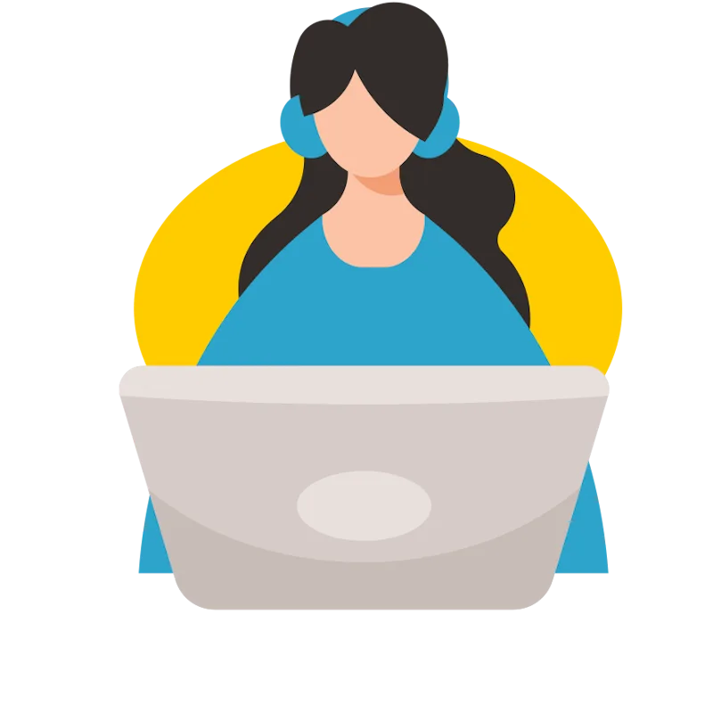 Illustration of IT support professional with headset