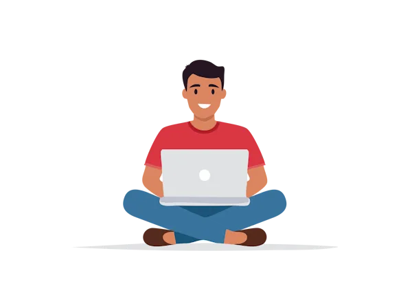 Illustration of person setting up VPN on macOS